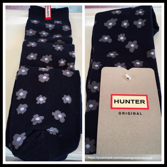 HUNTER TALL OVER THE KNEE FLORAL PRINT BOOT SOCKS - Picture 4 of 5